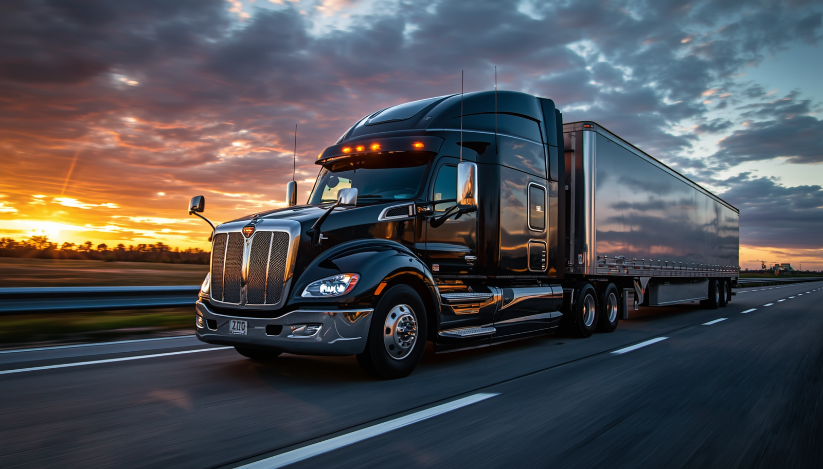 Semi truck on American highway